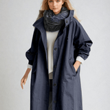 Trench Coat with Belt and Lapel Collar