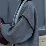 Belted Wrap Jacket with Wide Sleeves and Patch Pockets