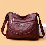 Crossbody Shoulder Bag with Multiple Zipper Pockets