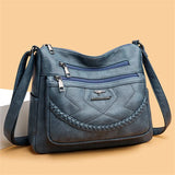 Crossbody Shoulder Bag with Multiple Zipper Pockets