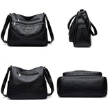 Crossbody Shoulder Bag with Multiple Zipper Pockets