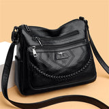 Crossbody Shoulder Bag with Multiple Zipper Pockets