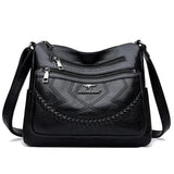 Crossbody Shoulder Bag with Multiple Zipper Pockets