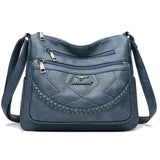 Crossbody Shoulder Bag with Multiple Zipper Pockets