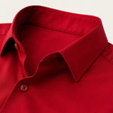 Men's Tailored Long Sleeve Shirt with Point Collar