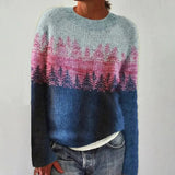 Multicolor Knit Sweater with Crew Neck
