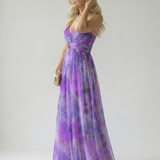 Cut-Out Wrap Maxi Dress with Spaghetti Straps