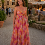 Cut-Out Wrap Maxi Dress with Spaghetti Straps