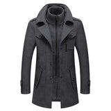 Wool Blend Overcoat with Layered Collar and Zip Front