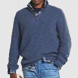 Ribbed Knit Sweater with Quarter-Zip Men