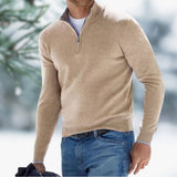Half-Zip Mock Neck Knit Sweater