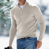 Half-Zip Mock Neck Knit Sweater