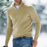 Half-Zip Mock Neck Knit Sweater