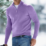 Half-Zip Mock Neck Knit Sweater