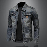 Washed Denim Jacket with Flap Pockets