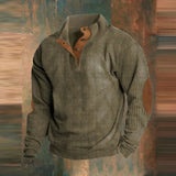 Ribbed Knit Pullover with Elbow Patches