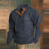 Ribbed Knit Pullover with Elbow Patches