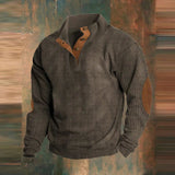 Ribbed Knit Pullover with Elbow Patches