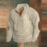 Ribbed Knit Pullover with Elbow Patches