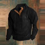 Ribbed Knit Pullover with Elbow Patches