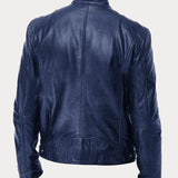 Leather Jacket with Zip Pockets Men