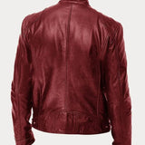 Leather Jacket with Zip Pockets Men