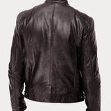 Leather Jacket with Zip Pockets Men