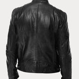 Leather Jacket with Zip Pockets Men