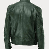 Leather Jacket with Zip Pockets Men