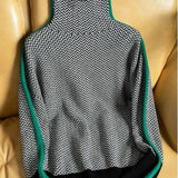Contrast Sleeve Turtleneck Sweater