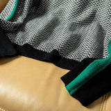 Contrast Sleeve Turtleneck Sweater