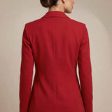 Women’s Tailored Blazer with Lapel Collar and Button Closure