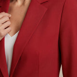 Women’s Tailored Blazer with Lapel Collar and Button Closure