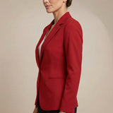 Women’s Tailored Blazer with Lapel Collar and Button Closure