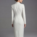 Tailored Blazer Midi Dress with Button Front
