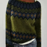 Multicolor Knit Sweater with Crew Neck
