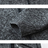 Textured Knit Zip Front Cardigan with Stand Collar and Ribbed Trim