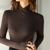 Slim Ribbed Turtleneck Sweater with Long Sleeves