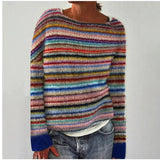 Multicolor Knit Sweater with Crew Neck