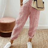 Maelle | Striped Linen Jogger Pants Women Summer Relaxed Casual