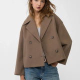 Double Breasted Wool Peacoat Women