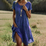 Elise | Casual Polka Dot Midi Dress Women Summer Flowy