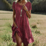 Elise | Casual Polka Dot Midi Dress Women Summer Flowy