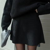 Oversized Knit Sweater Two-Piece Skirt Set