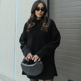 Oversized Knit Sweater Two-Piece Skirt Set