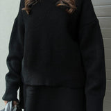 Oversized Knit Sweater Two-Piece Skirt Set