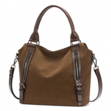 Shoulder Tote Bag with Crossbody Strap and Zip Pockets
