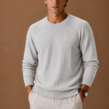 Long Sleeve Cable Knit Sweater with Crew Neck