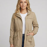 Zip Front Jacket with Flap Pockets and Stand Collar