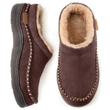 Faux Fur Lined Slippers with Round Toe